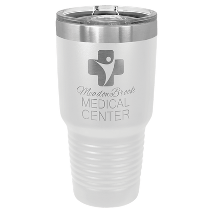 Personalized 30 oz. stainless steel ringneck tumbler with slider lid and custom engraved name or message