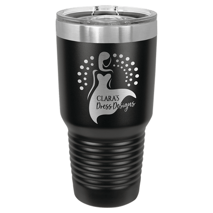 Personalized 30 oz. stainless steel ringneck tumbler with slider lid and custom engraved name or message