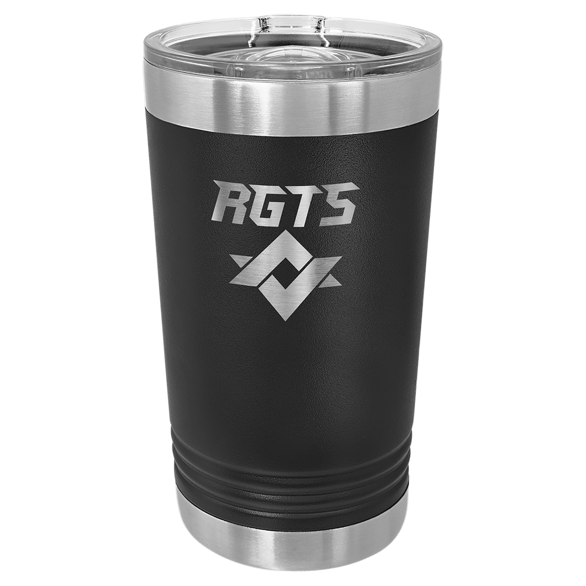 Personalized 16 oz. insulated stainless steel pint with slider lid and custom engraved name or design