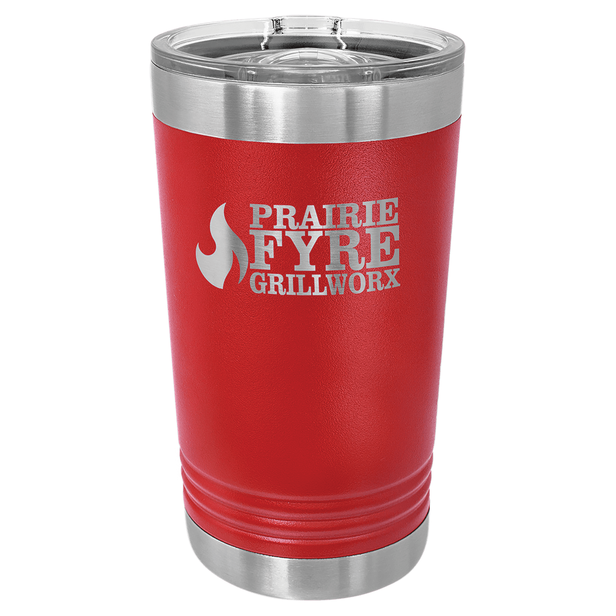 Personalized 16 oz. insulated stainless steel pint with slider lid and custom engraved name or design