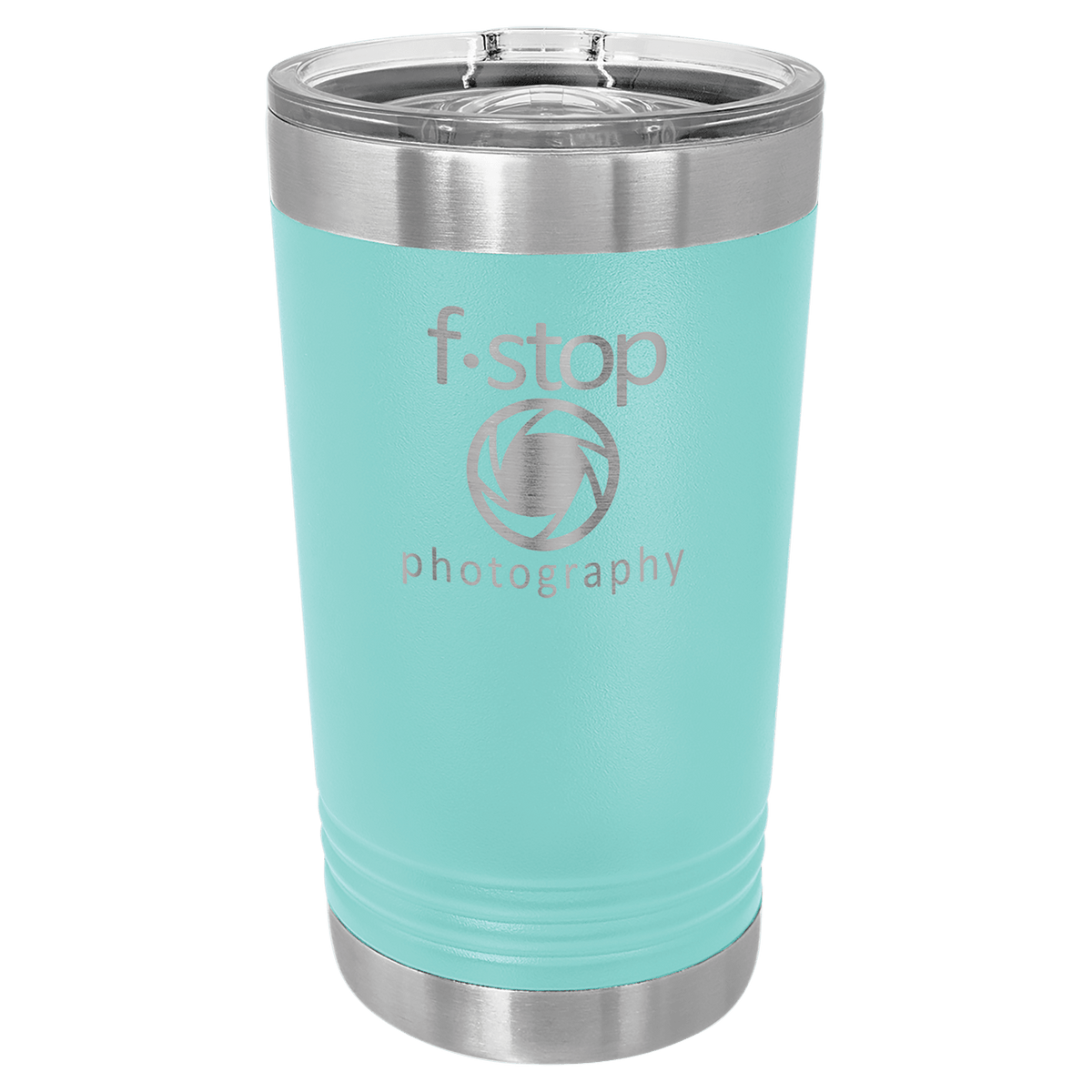 Personalized 16 oz. insulated stainless steel pint with slider lid and custom engraved name or design