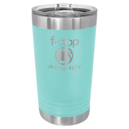 Personalized 16 oz. insulated stainless steel pint with slider lid and custom engraved name or design