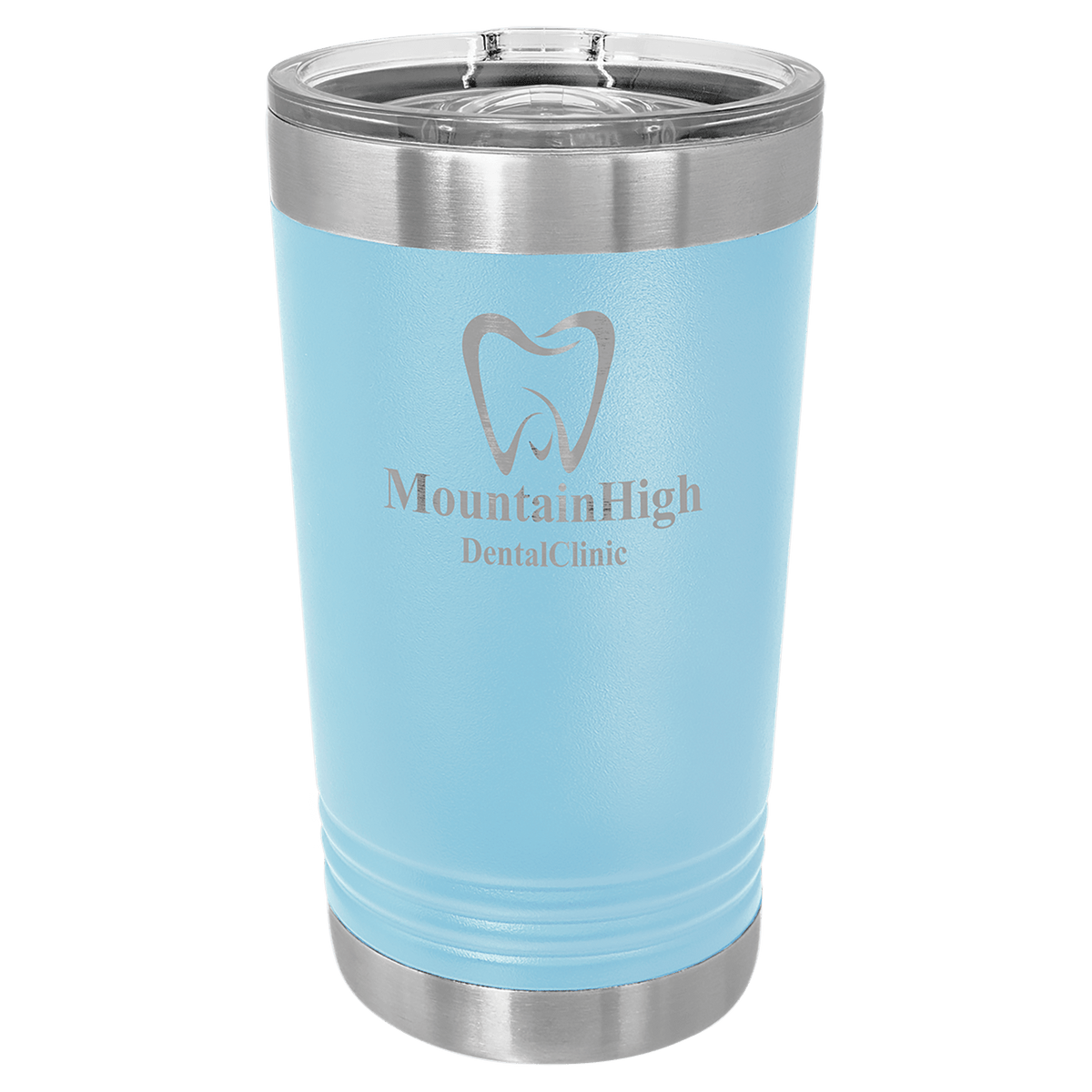 Personalized 16 oz. insulated stainless steel pint with slider lid and custom engraved name or design