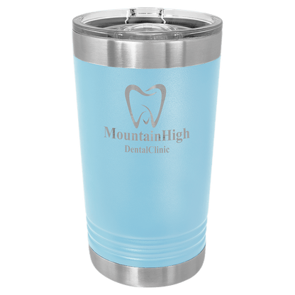 Personalized 16 oz. insulated stainless steel pint with slider lid and custom engraved name or design