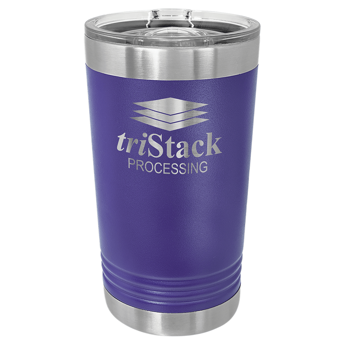 Personalized 16 oz. insulated stainless steel pint with slider lid and custom engraved name or design