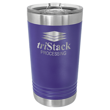 Personalized 16 oz. insulated stainless steel pint with slider lid and custom engraved name or design
