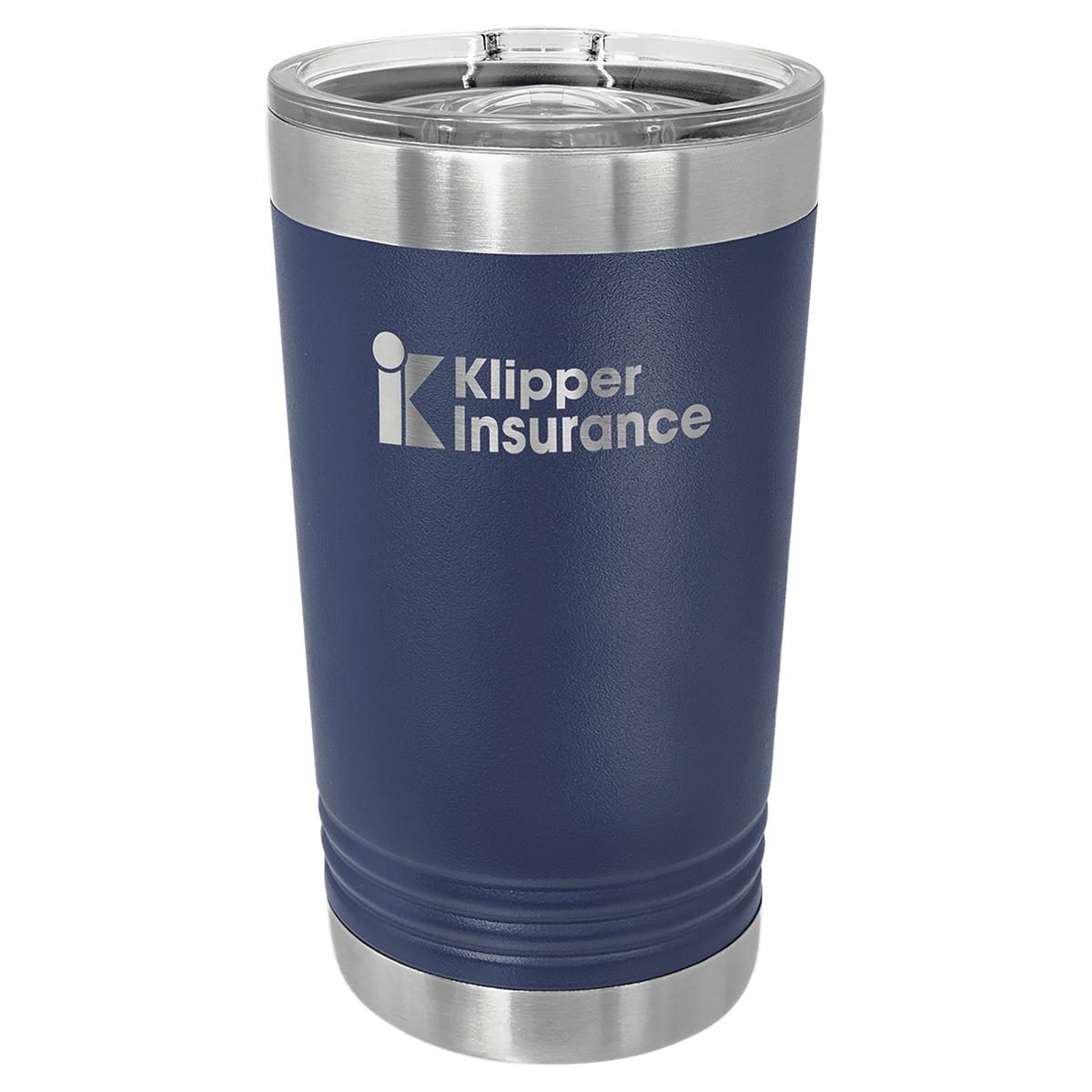 Personalized 16 oz. insulated stainless steel pint with slider lid and custom engraved name or design