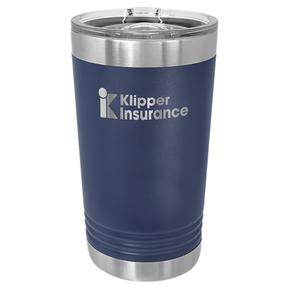Personalized 16 oz. insulated stainless steel pint with slider lid and custom engraved name or design