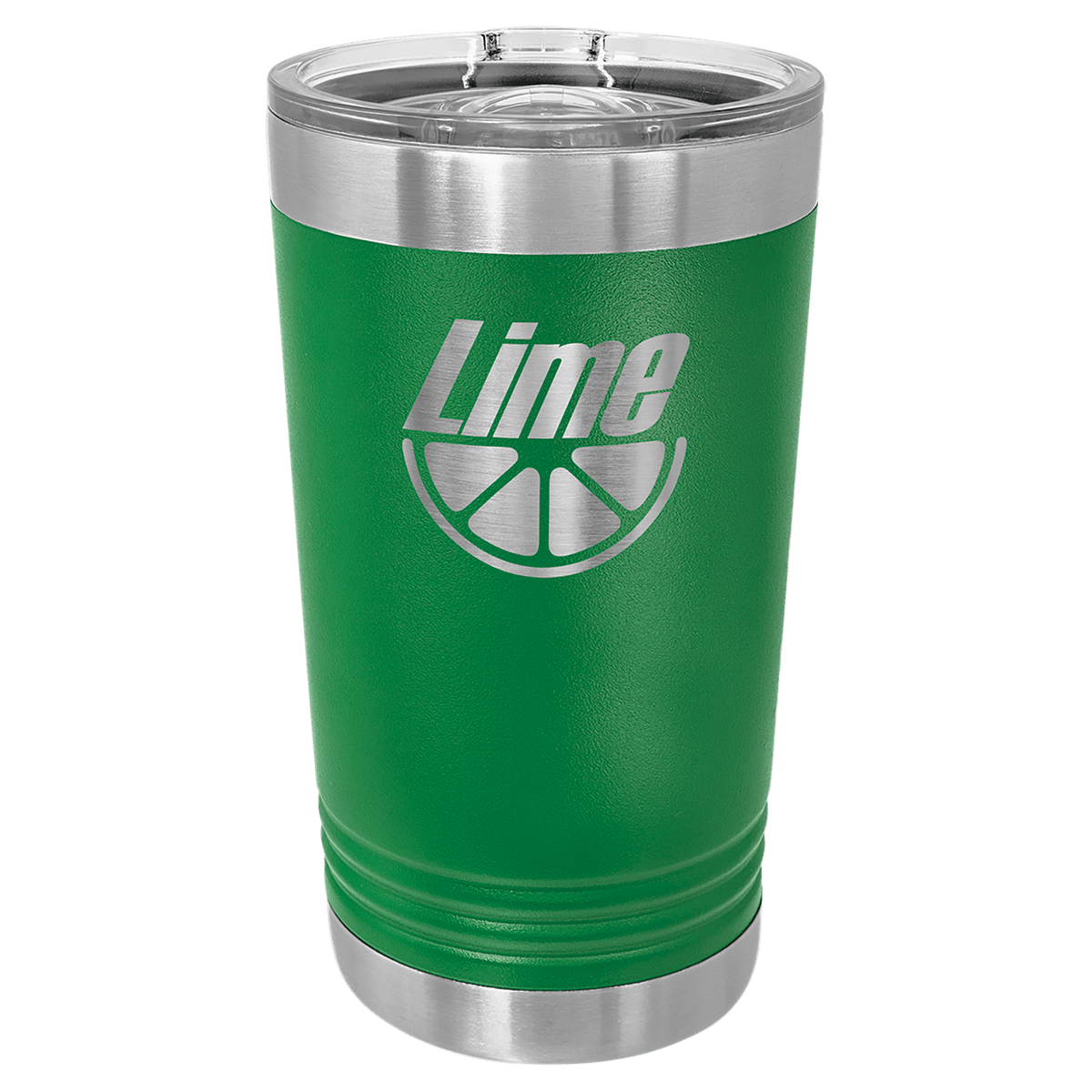Personalized 16 oz. insulated stainless steel pint with slider lid and custom engraved name or design