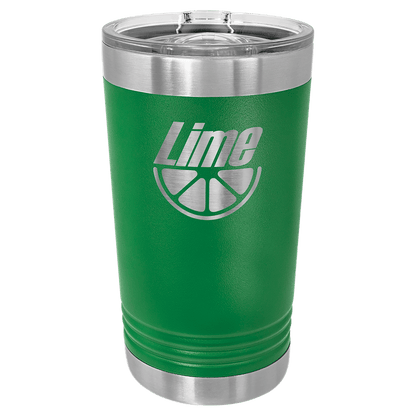 Personalized 16 oz. insulated stainless steel pint with slider lid and custom engraved name or design