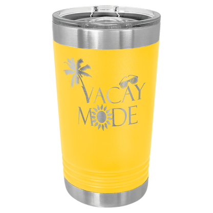 Personalized 16 oz. insulated stainless steel pint with slider lid and custom engraved name or design