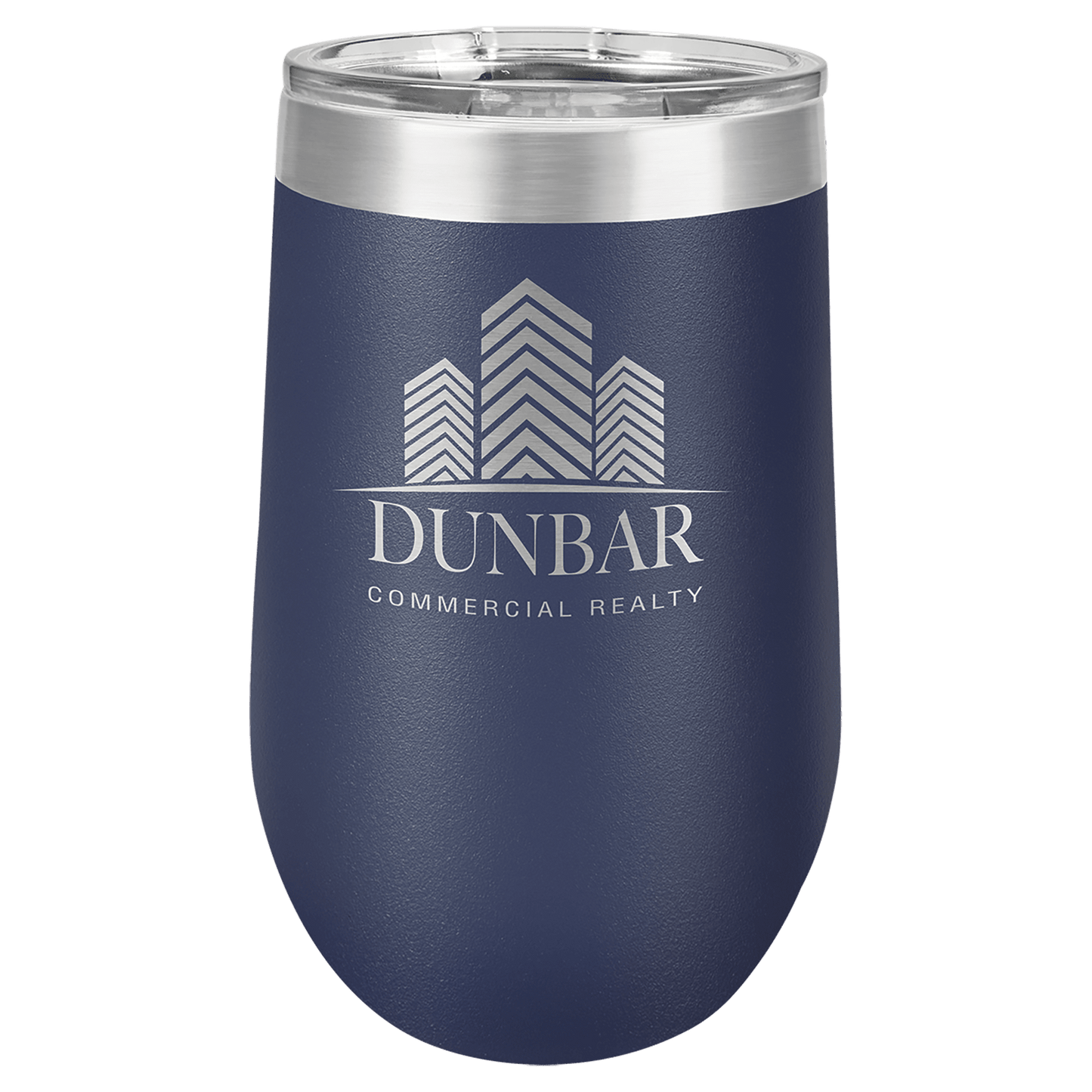 Personalized 16 oz. insulated stemless wine tumbler with lid and custom engraved name or message