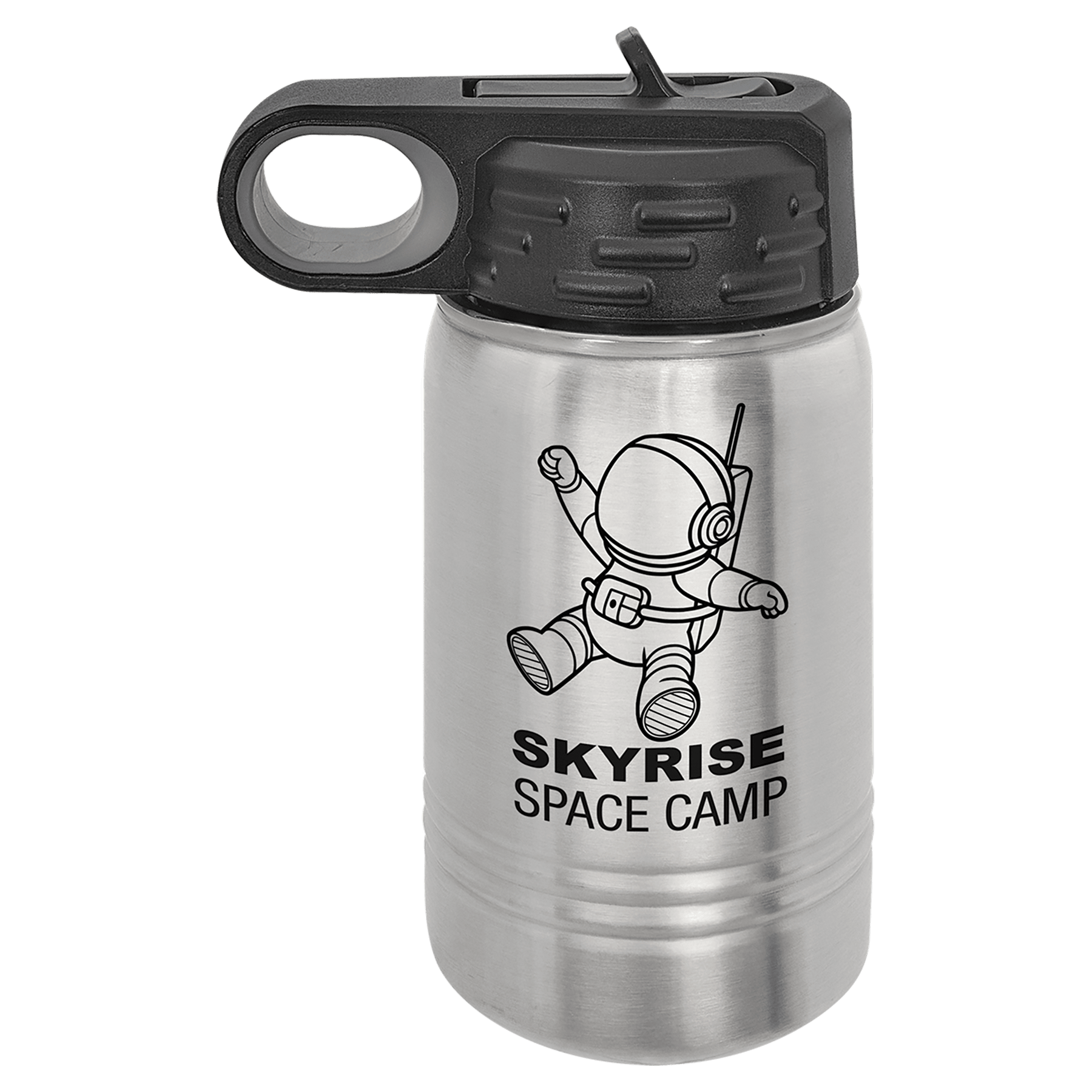 Personalized 12 oz. insulated stainless steel water bottle with custom engraved name or design