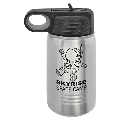 Personalized 12 oz. insulated stainless steel water bottle with custom engraved name or design