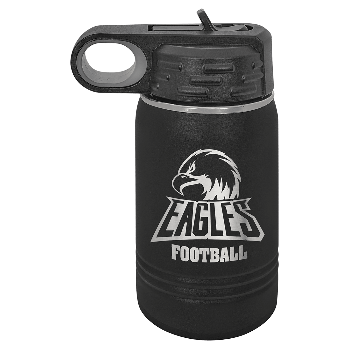 Personalized 12 oz. insulated stainless steel water bottle with custom engraved name or design