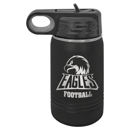 Personalized 12 oz. insulated stainless steel water bottle with custom engraved name or design