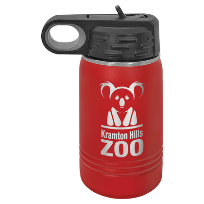 Personalized 12 oz. insulated stainless steel water bottle with custom engraved name or design