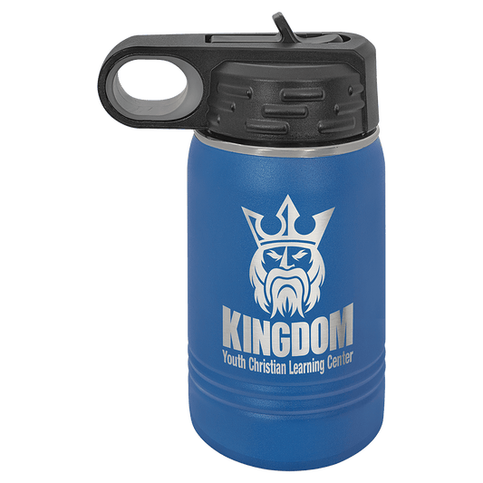Personalized 12 oz. insulated stainless steel water bottle with custom engraved name or design