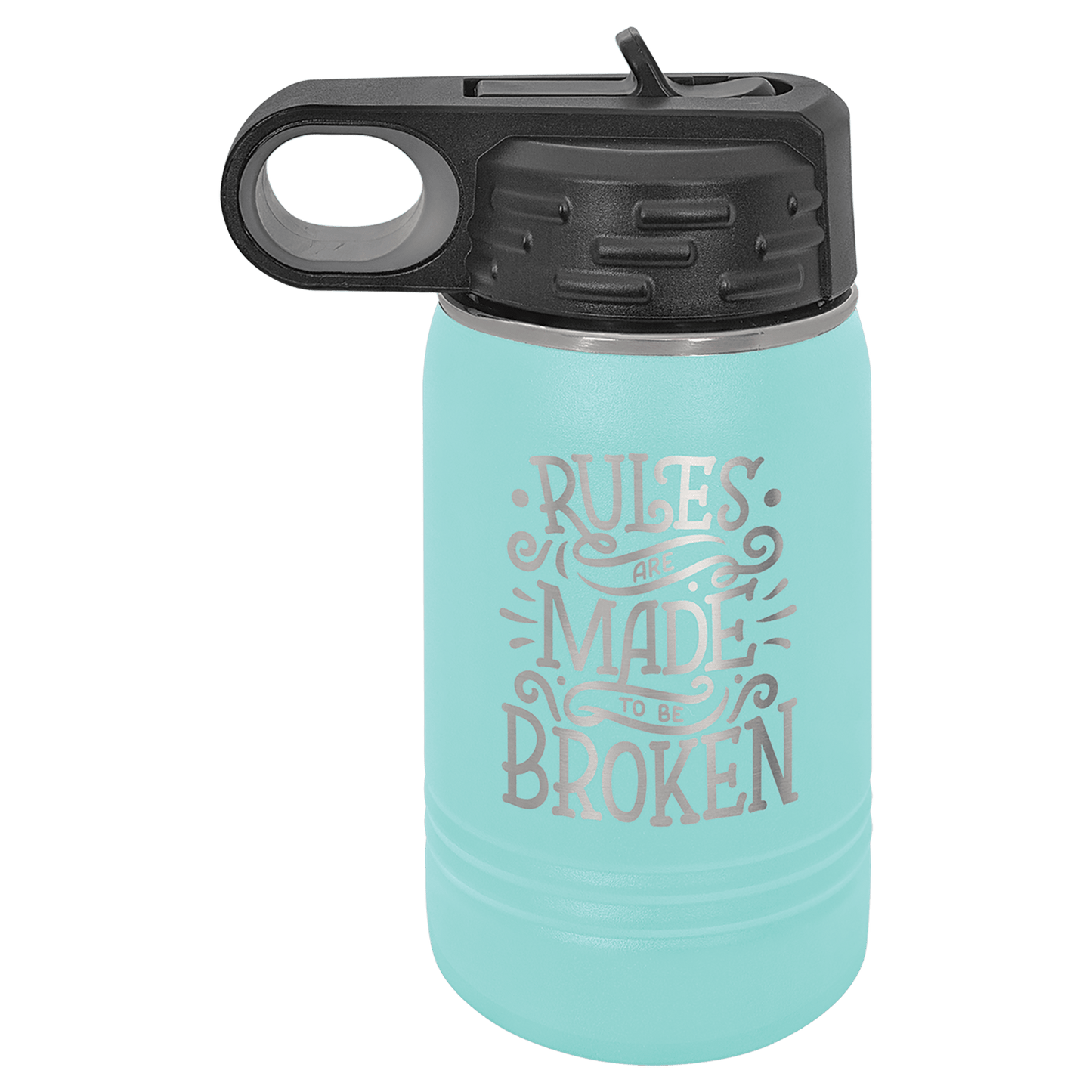 Personalized 12 oz. insulated stainless steel water bottle with custom engraved name or design