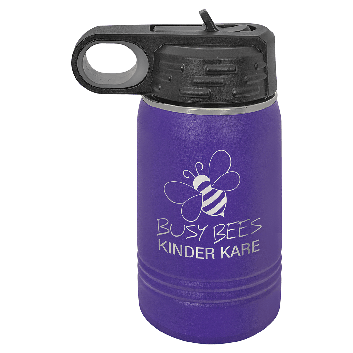 Personalized 12 oz. insulated stainless steel water bottle with custom engraved name or design