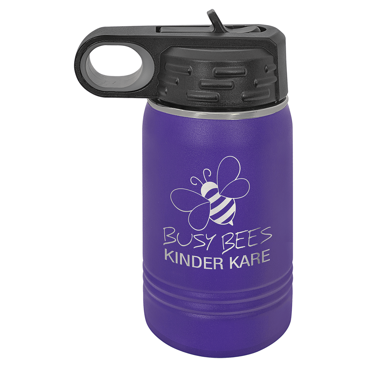 Personalized 12 oz. insulated stainless steel water bottle with custom engraved name or design