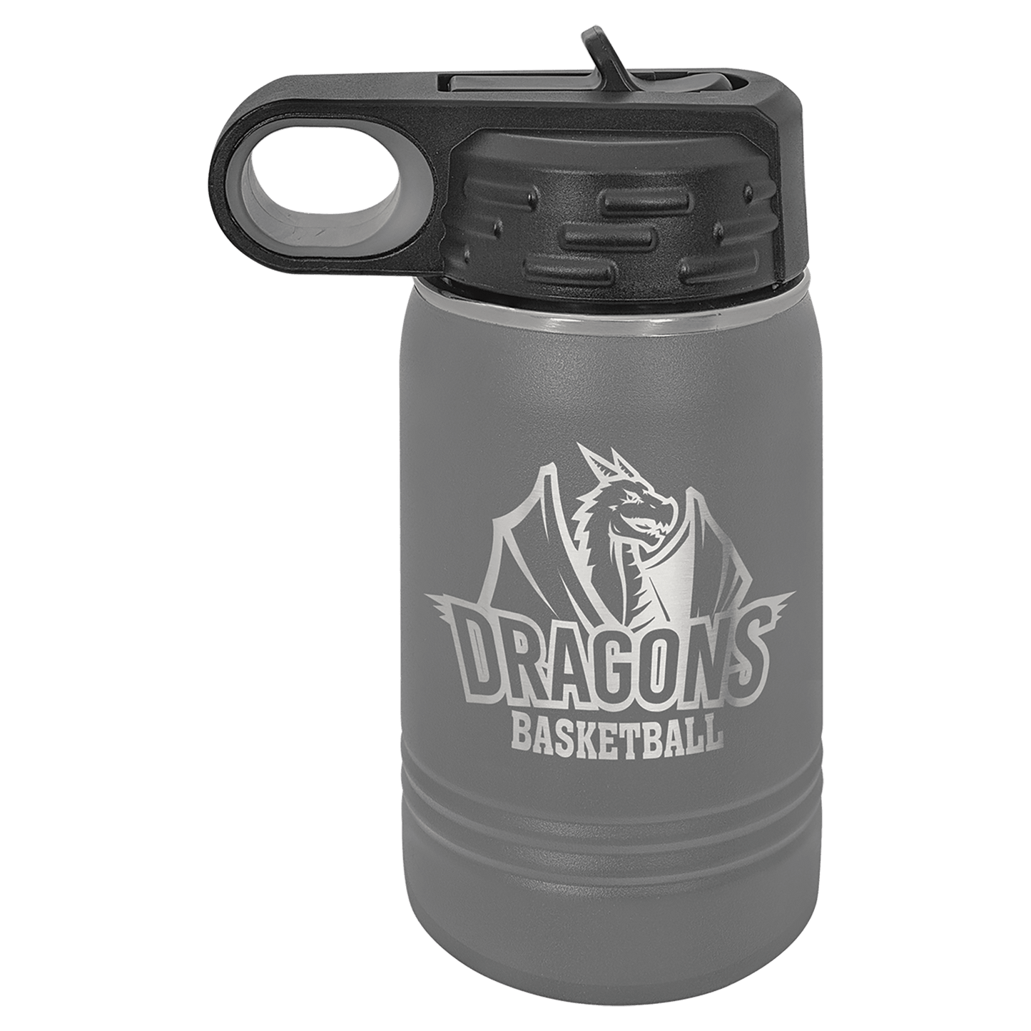 Personalized 12 oz. insulated stainless steel water bottle with custom engraved name or design