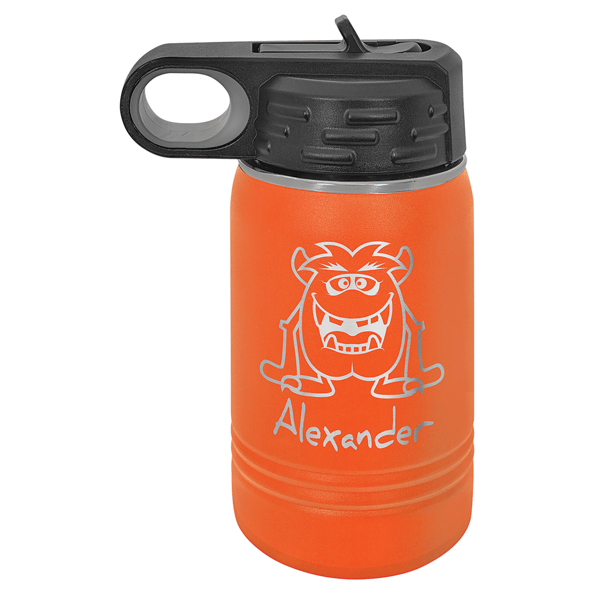 Personalized 12 oz. insulated stainless steel water bottle with custom engraved name or design