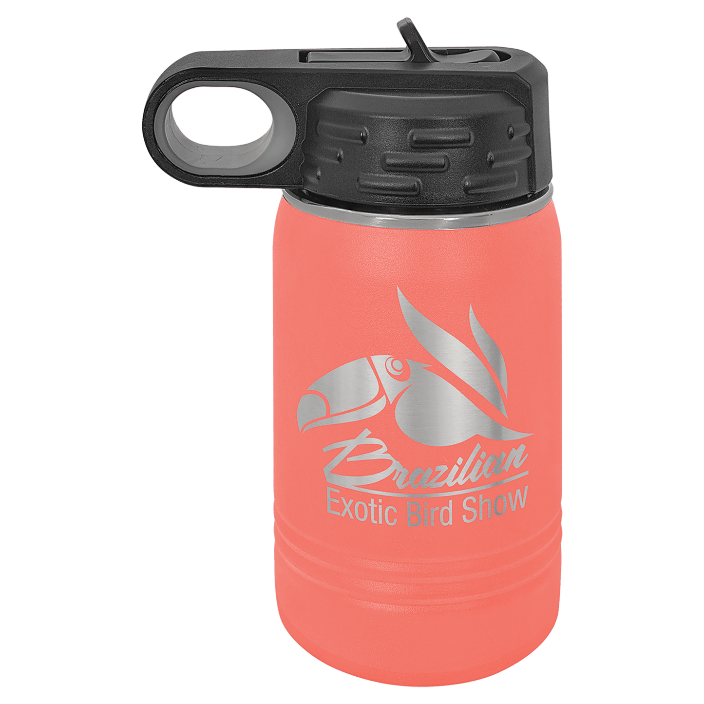 Personalized 12 oz. insulated stainless steel water bottle with custom engraved name or design