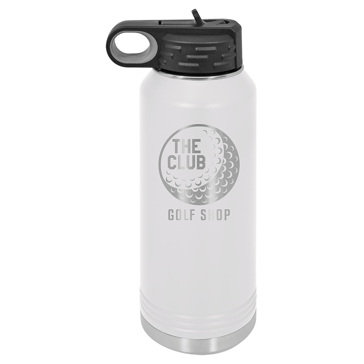 Personalized 32 oz. insulated stainless steel water bottle with flip-top lid and custom engraved name