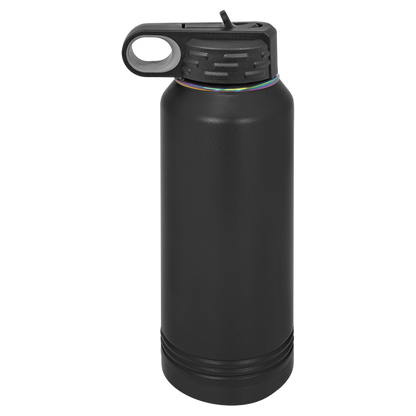 Personalized 32 oz. Black/Prism ION-Plated Water Bottle