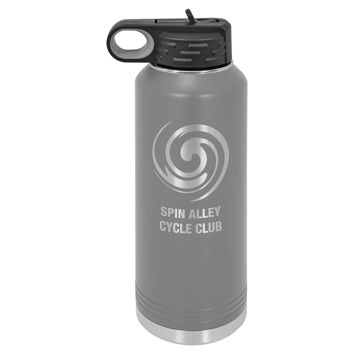 Personalized 40 oz. insulated stainless steel water bottle with flip-top lid and custom engraved name