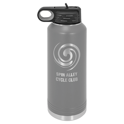 Personalized 40 oz. insulated stainless steel water bottle with flip-top lid and custom engraved name