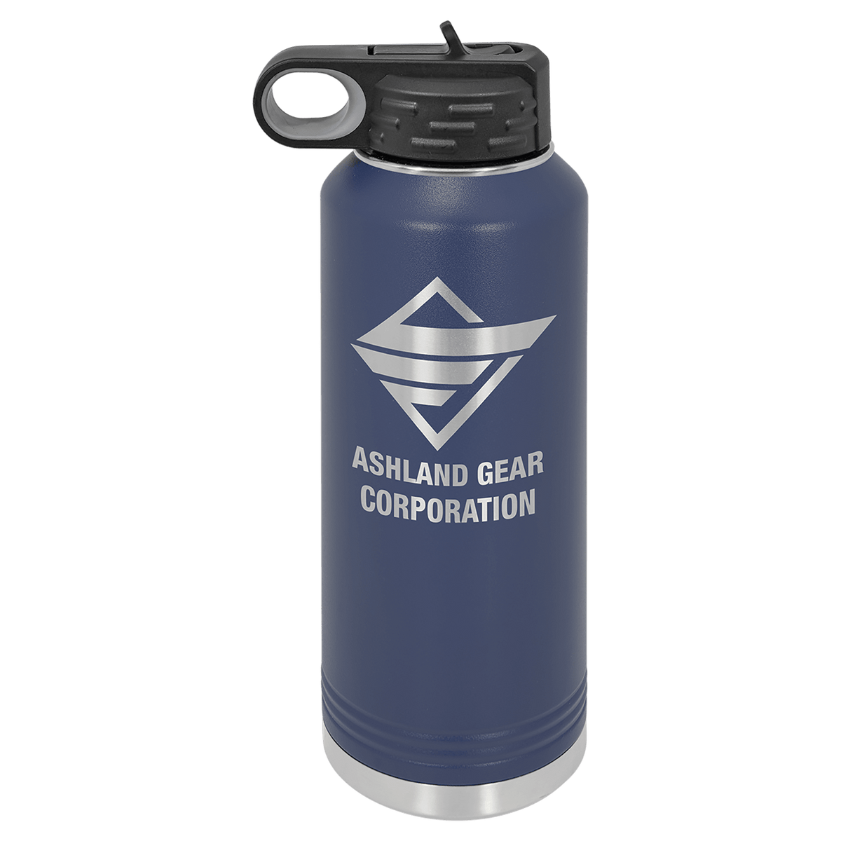 Personalized 40 oz. insulated stainless steel water bottle with flip-top lid and custom engraved name