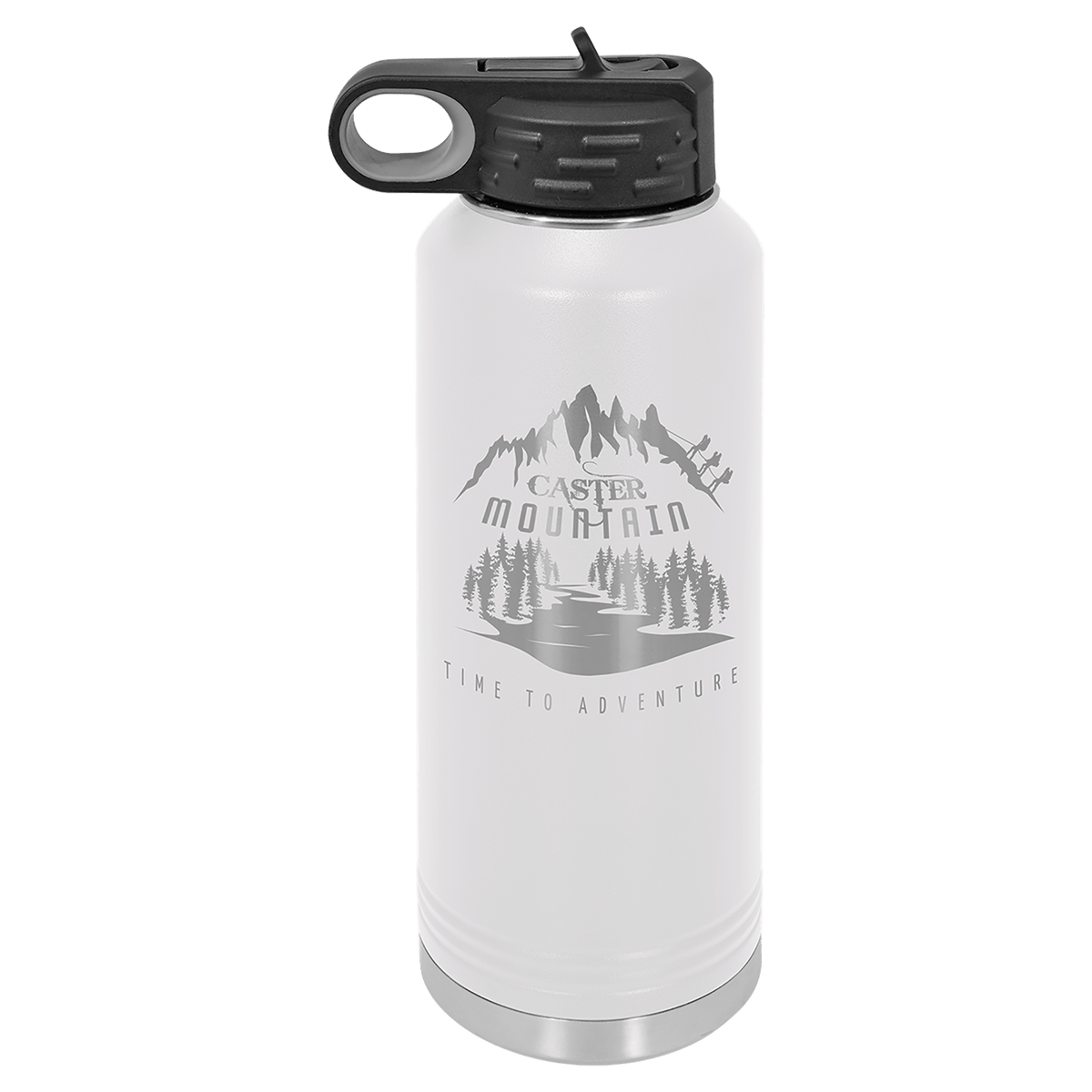Personalized 40 oz. insulated stainless steel water bottle with flip-top lid and custom engraved name