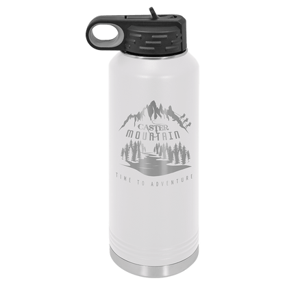 Personalized 40 oz. insulated stainless steel water bottle with flip-top lid and custom engraved name