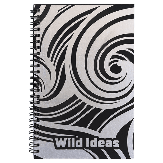 5 1/2" x 8 1/2" Black LazerBurst Spiral Notebook