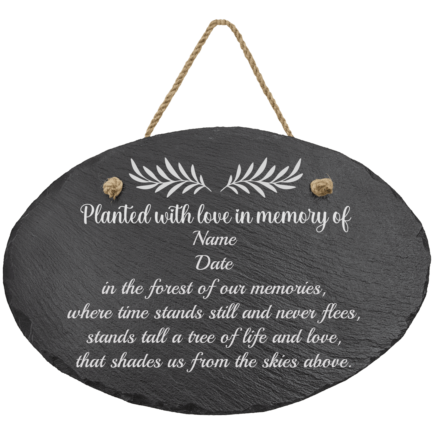 "Planted with Love in Memory of..." Slate Sign with Plastic Feet