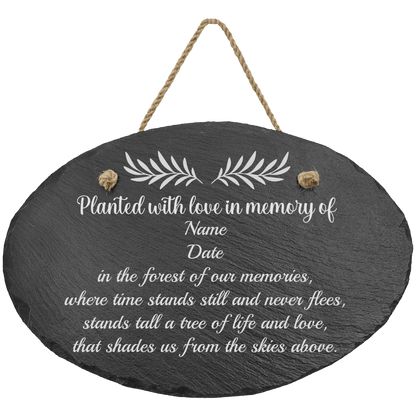 "Planted with Love in Memory of..." Slate Sign with Plastic Feet