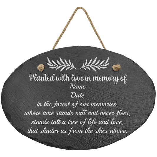 "Planted with Love in Memory of..." Slate Sign with Plastic Feet