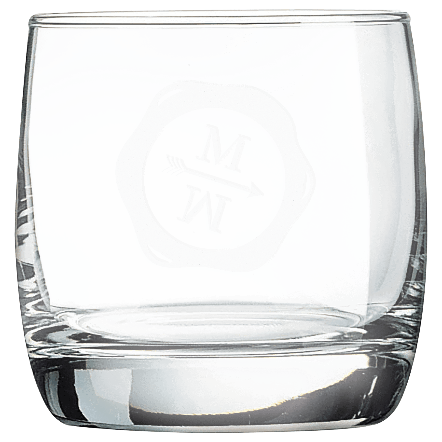 Personalized 10 oz. on the rocks glass with custom engraved name or initials, great whiskey gift