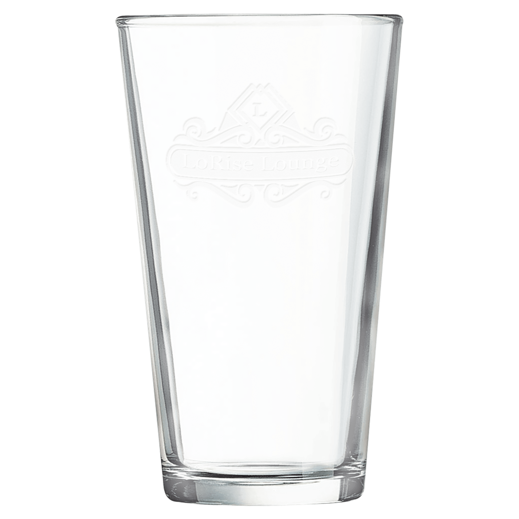 Personalized 16 oz. pint mixing glass with custom engraved name or message, versatile gift for drink lovers
