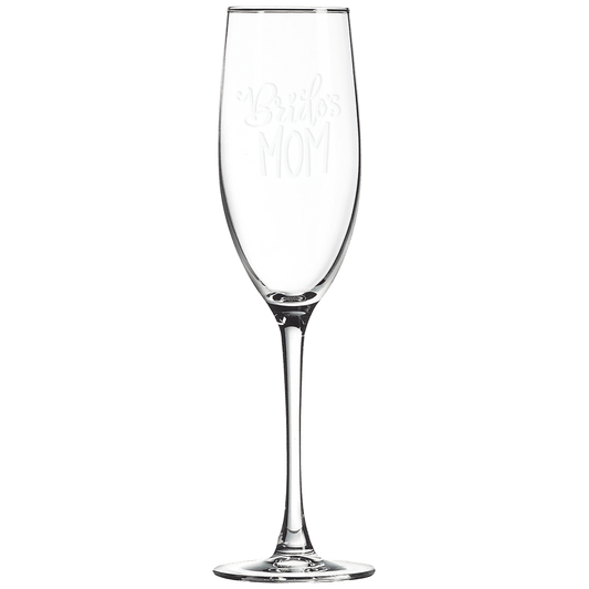 Personalized 8 oz. champagne flute with custom engraved name or date, perfect for weddings and celebrations