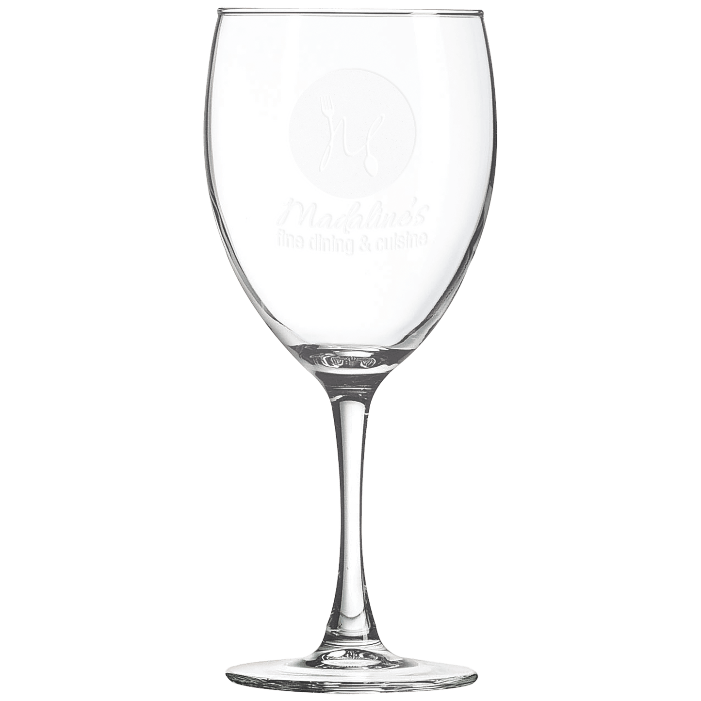 Personalized 10.5 oz. stemmed wine glass with custom engraved name or message, lovely gift for wine lovers
