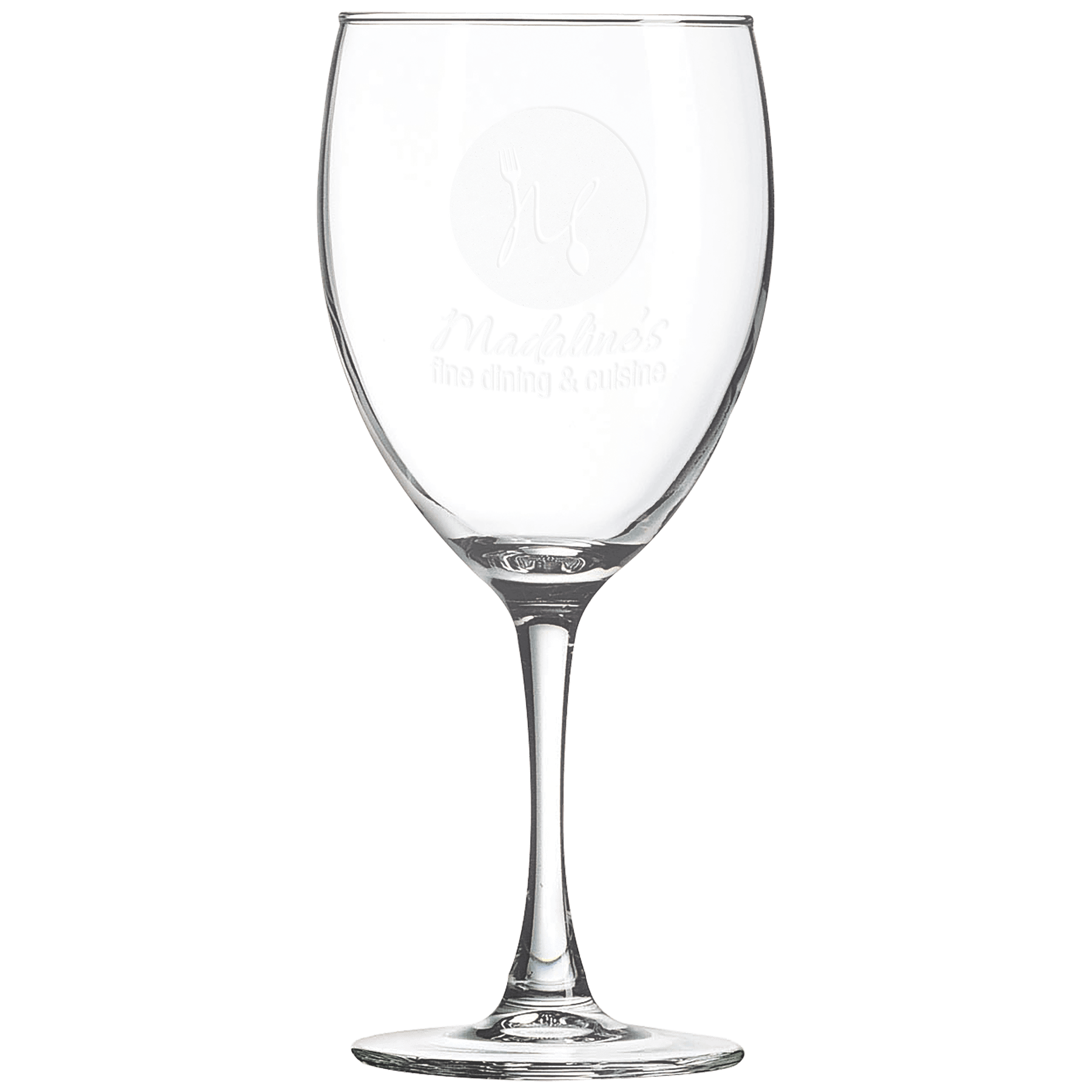 Personalized 10.5 oz. stemmed wine glass with custom engraved name or message, lovely gift for wine lovers