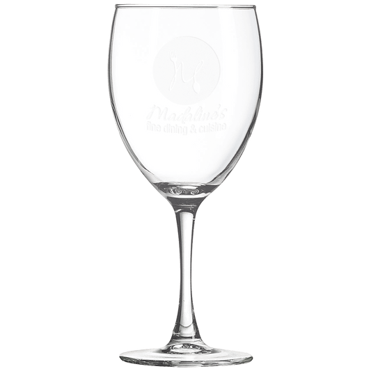 Personalized 10.5 oz. stemmed wine glass with custom engraved name or message, lovely gift for wine lovers