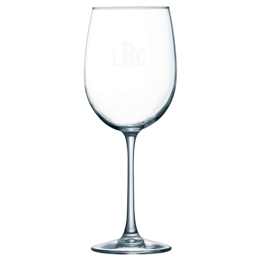 Personalized 19 oz. stemmed wine glass with custom engraved name or message, elegant gift for wine lovers