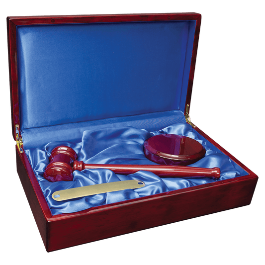 Rosewood Piano Finish Directors Gavel Set laser engravable