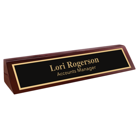 10 1/2" Piano Finish Desk Wedge laser engravable
