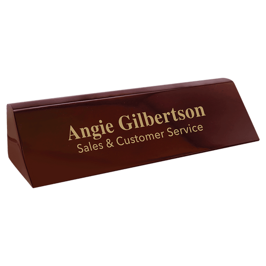 8 1/2" Piano Finish Desk Wedge laser engravable
