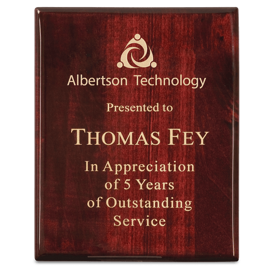 10 1/2" x 13" Premium Rosewood Piano Finish Plaque laser engravable